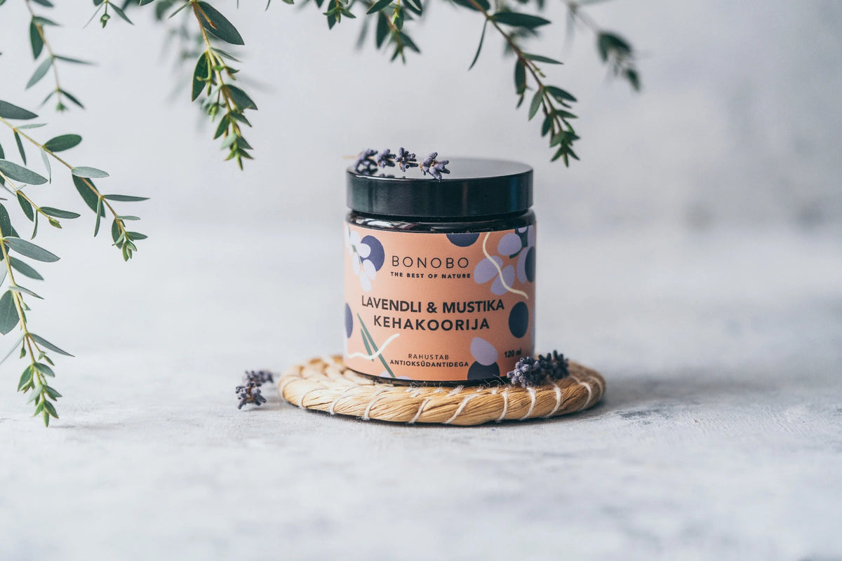 Blueberry & Lavender body scrub van 120 ml met paarse suikerscrub