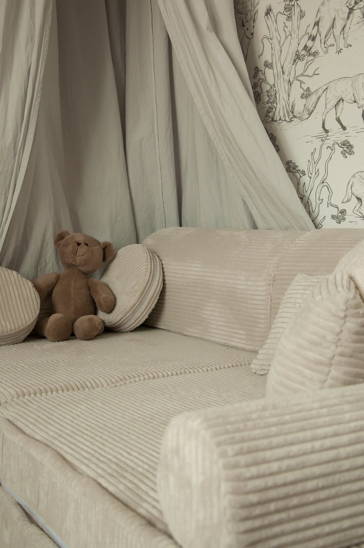MeowBaby® Modulaire Kindersofa – Slimcord Ecru