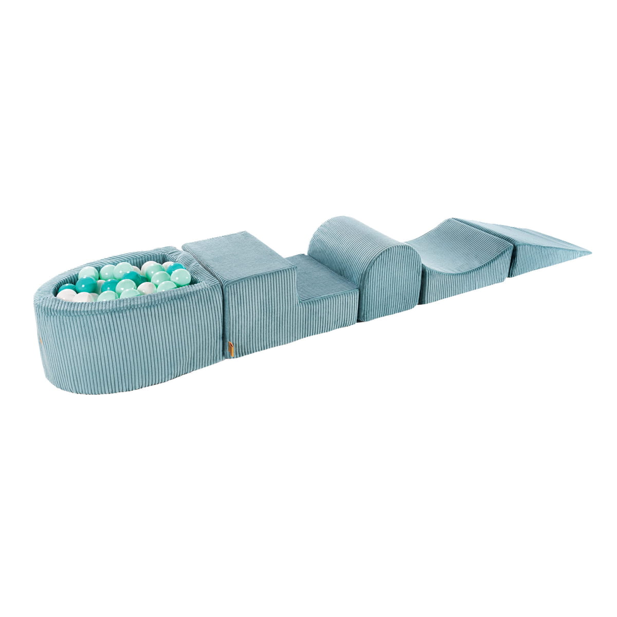 MeowBaby® Spielset mit kleinem Bällebad – Türkis & Türkis/Weiß/Mint