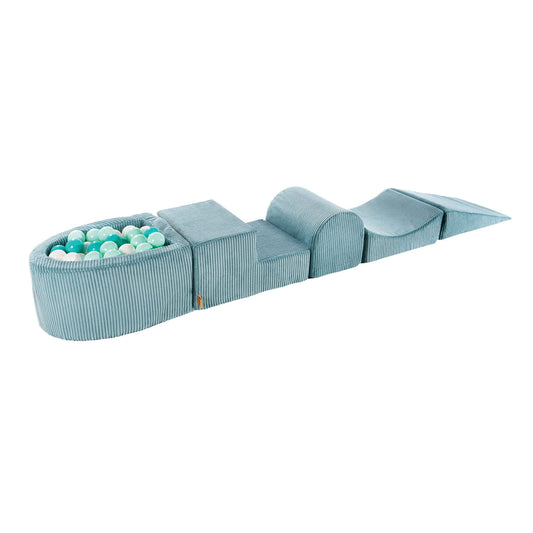 MeowBaby® Speelset met Kleine Ballenbak – Turquoise & Turquoise/Wit/Mint