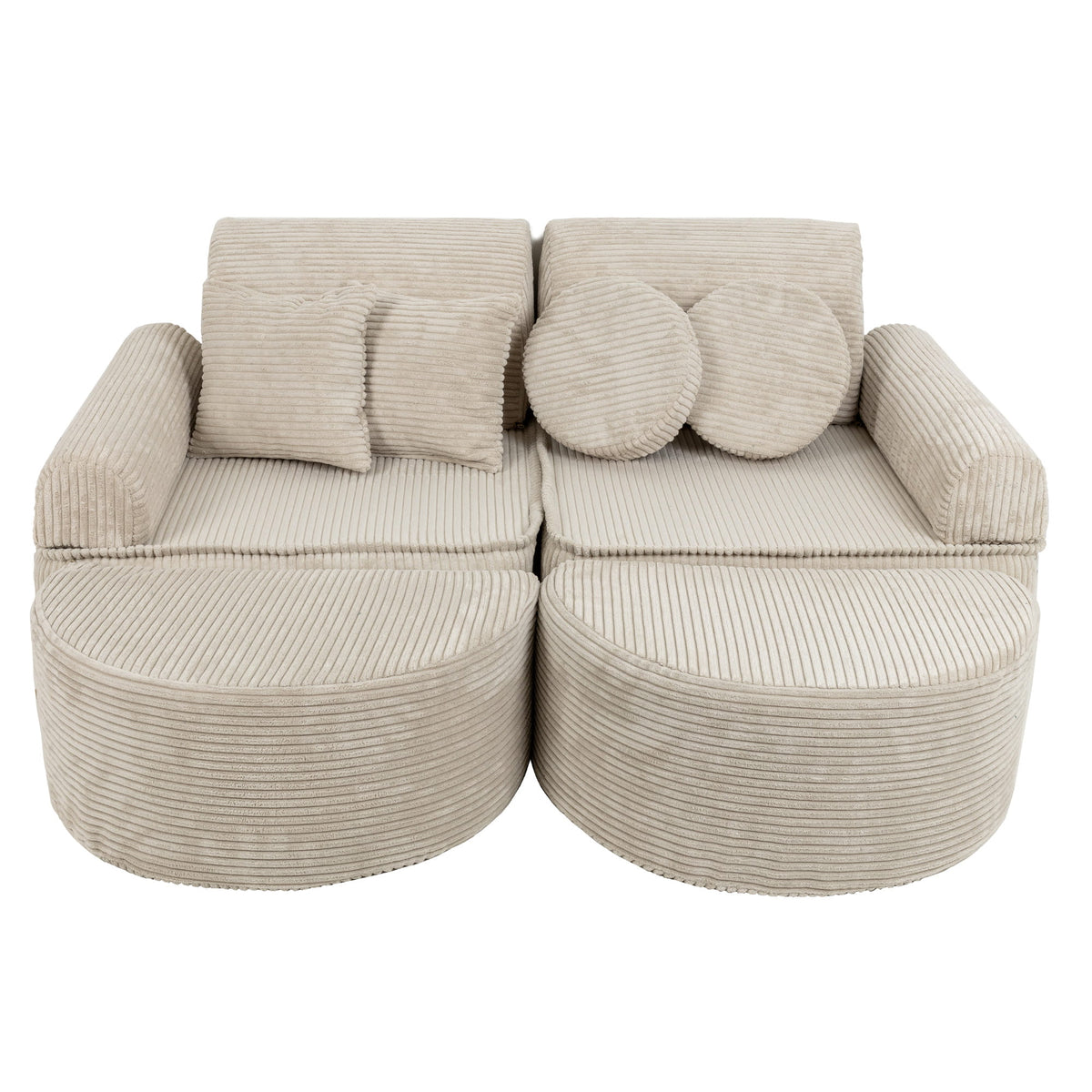 MeowBaby Plus modulaire kindersofa Esthetisch Ecru met losse speelelementen voor kinderen
