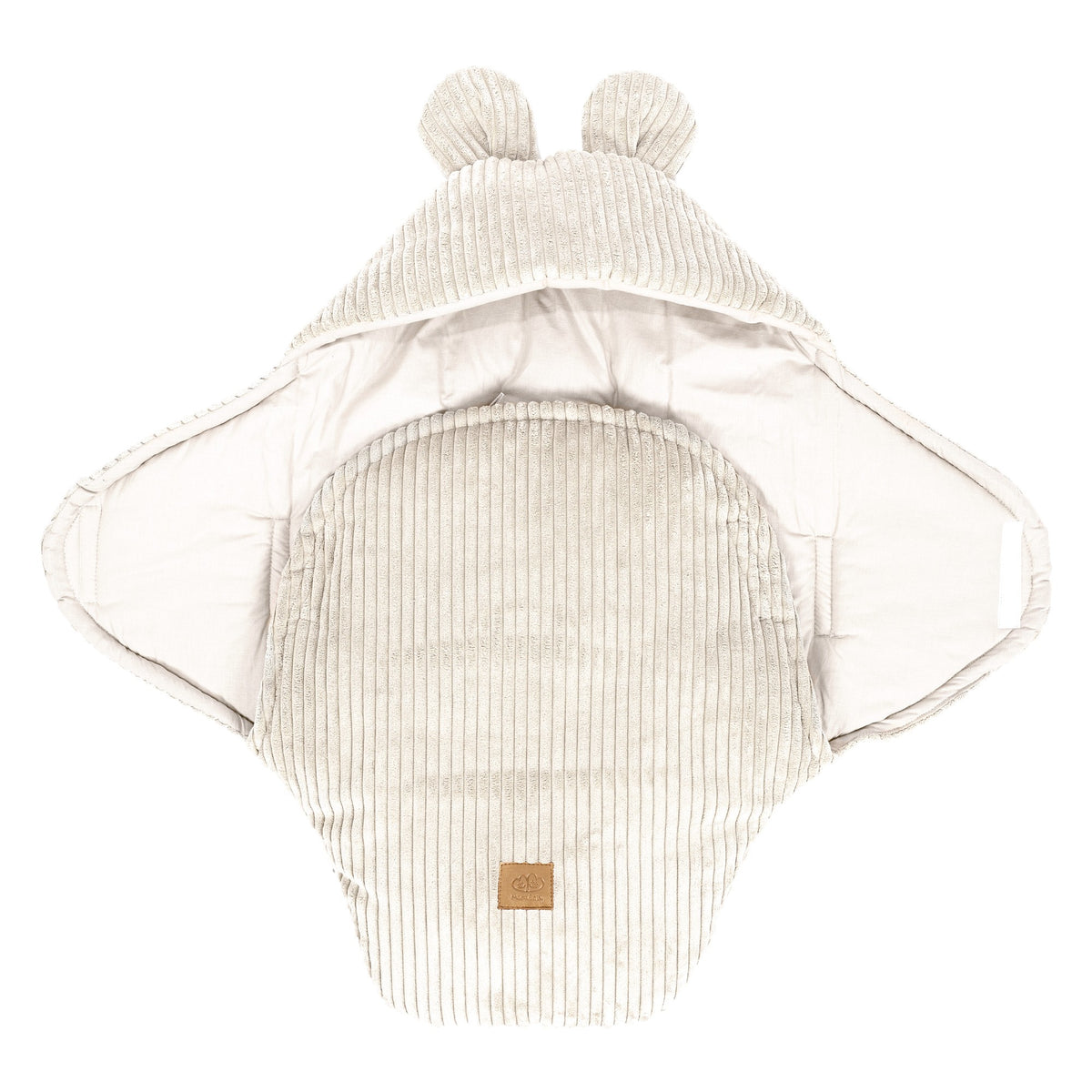 Baby Swaddle with Bear Ears – Ecru