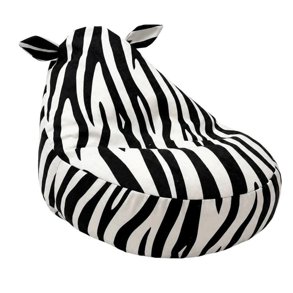 Sako Bag Teddy kinderzitzak met zebrapatroon en zachte bekleding