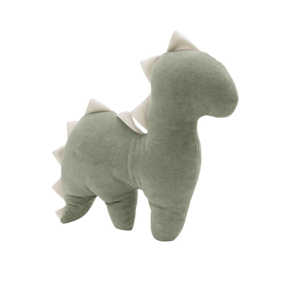 Bees & Blooms Dino handgemaakt dinosaurus knuffelkussen van 25 cm in zachte aardse tinten