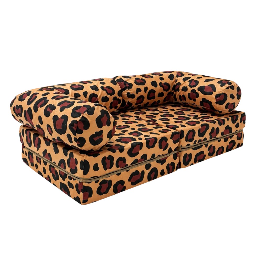 HoneyHug Leopard modulaire speelbank voor kinderen met lage vorm en afgeronde zachte elementen