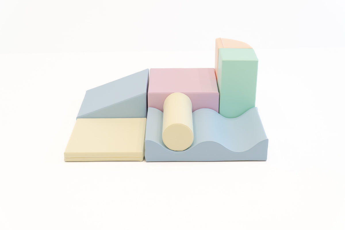 IGLU Discoverer Soft Play Set Pastel Ice Cream met modulaire vlakke, schuine en gebogen foamvormen