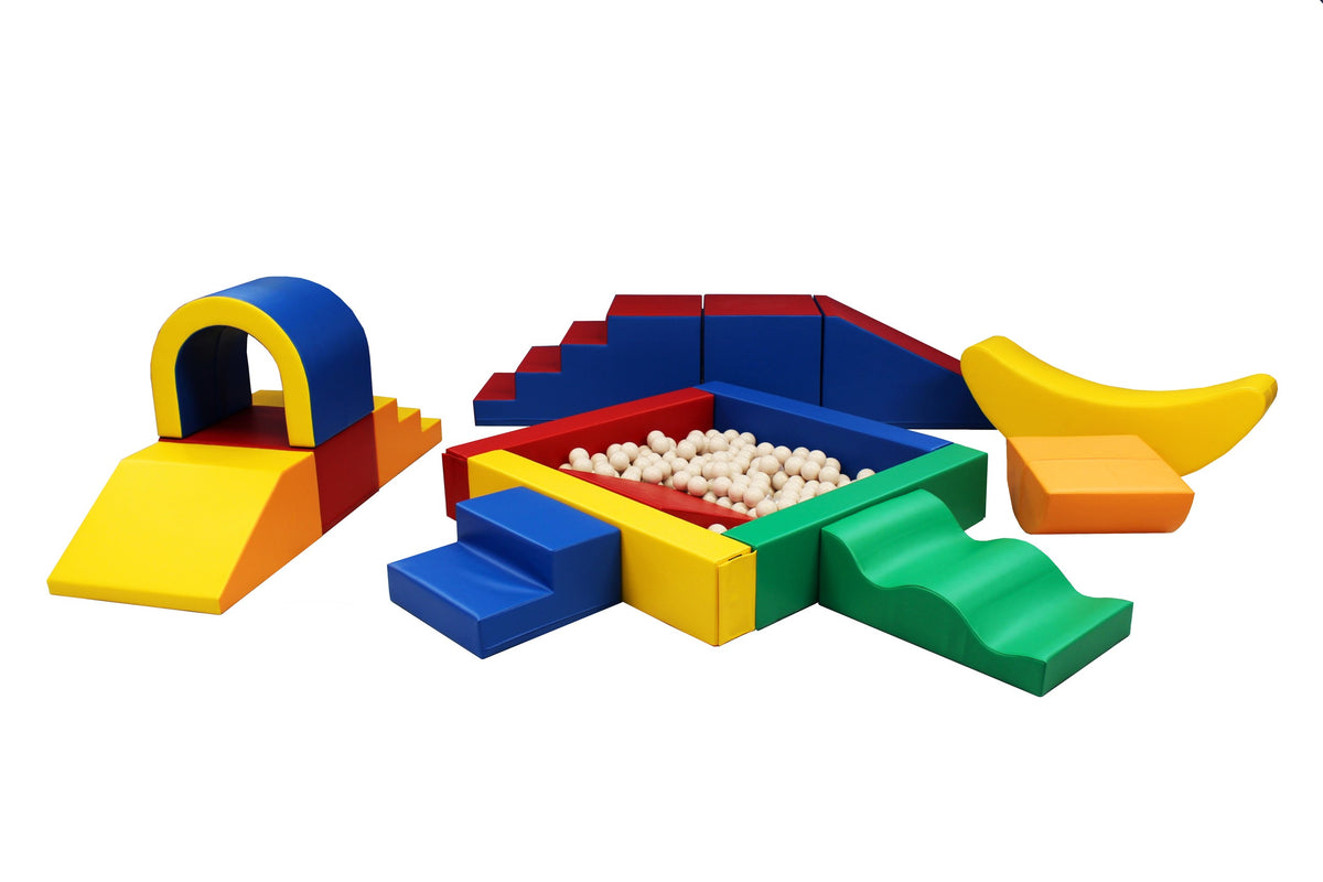 IGLU Party Soft Play Set Multicolor met XL klimvormen, tunnel, rocker en soft play ballenbak