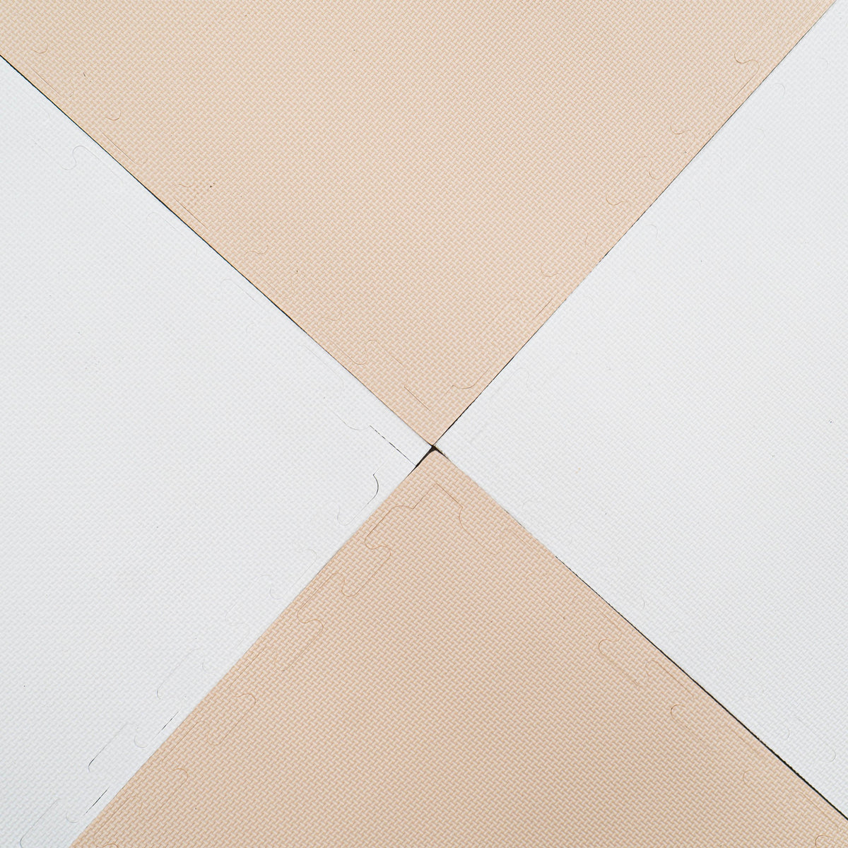 Large Foam Puzzle Mats - Beige / White