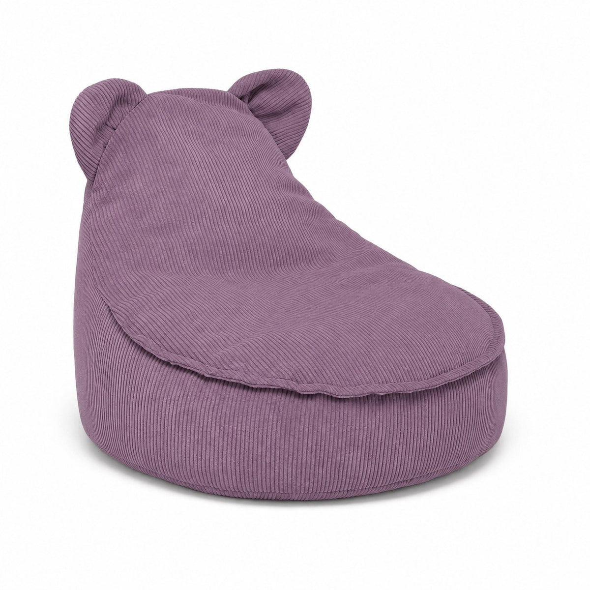 MeowBaby Slimcord Teddy kinderzitzak Lavender met zachte fijn geribbelde lavendelkleurige bekleding
