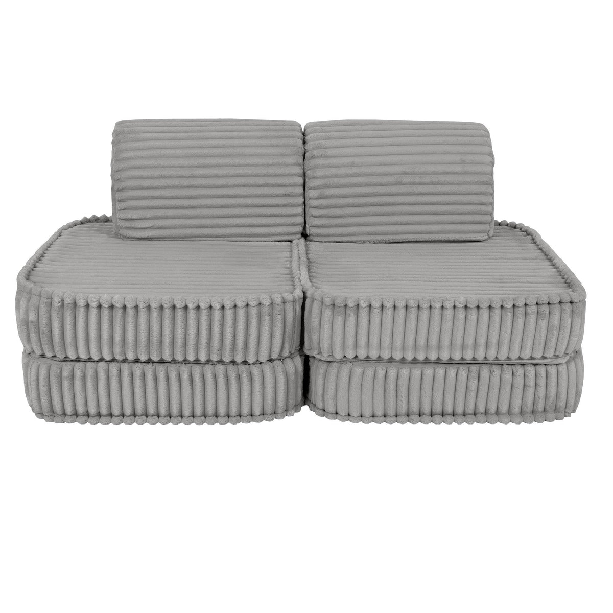MeowBaby Churros speelbank Jurassic Grey met zes modulaire ribfluwelen speelelementen voor kinderen