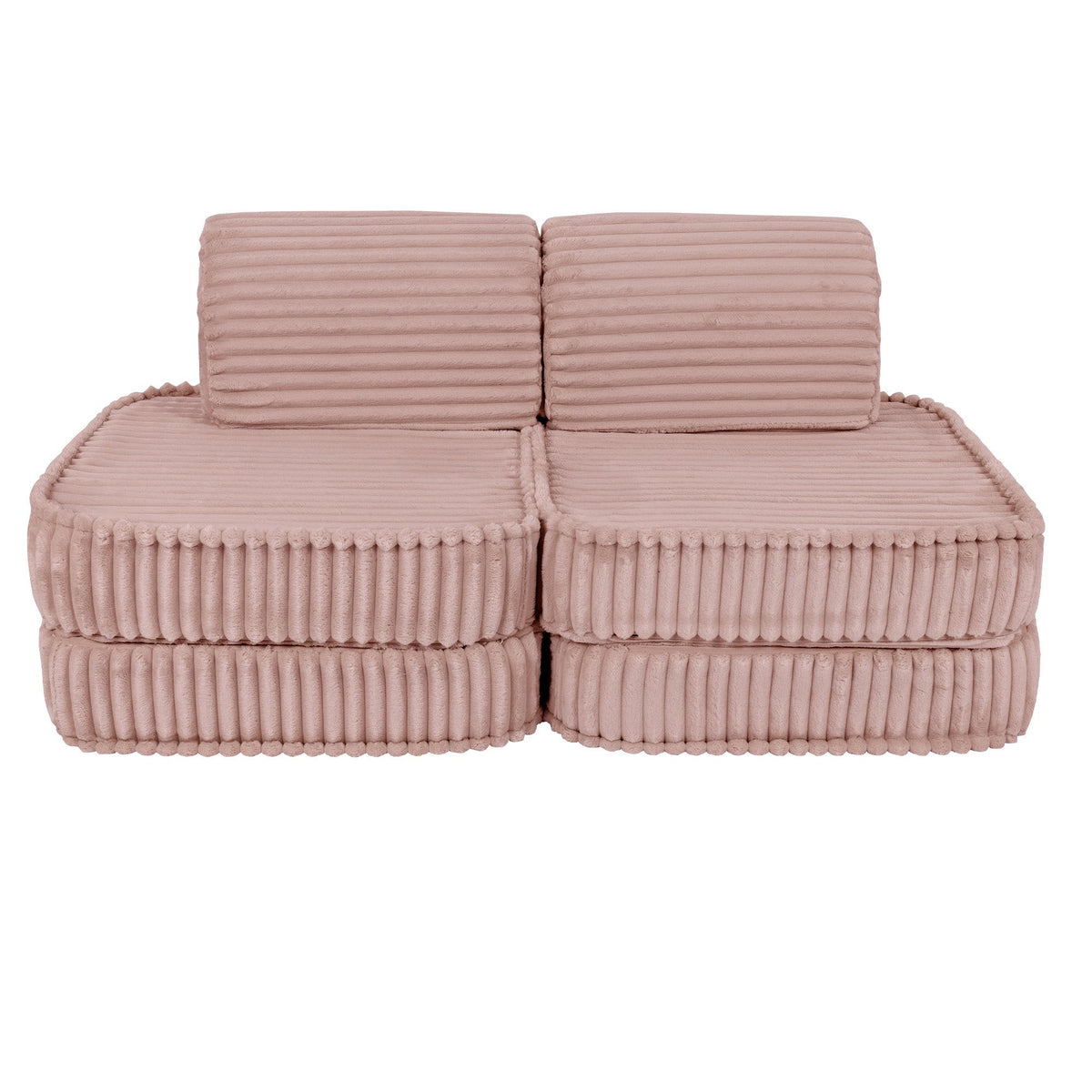 MeowBaby Churros speelbank Pink met zes modulaire ribfluwelen speelelementen voor kinderen