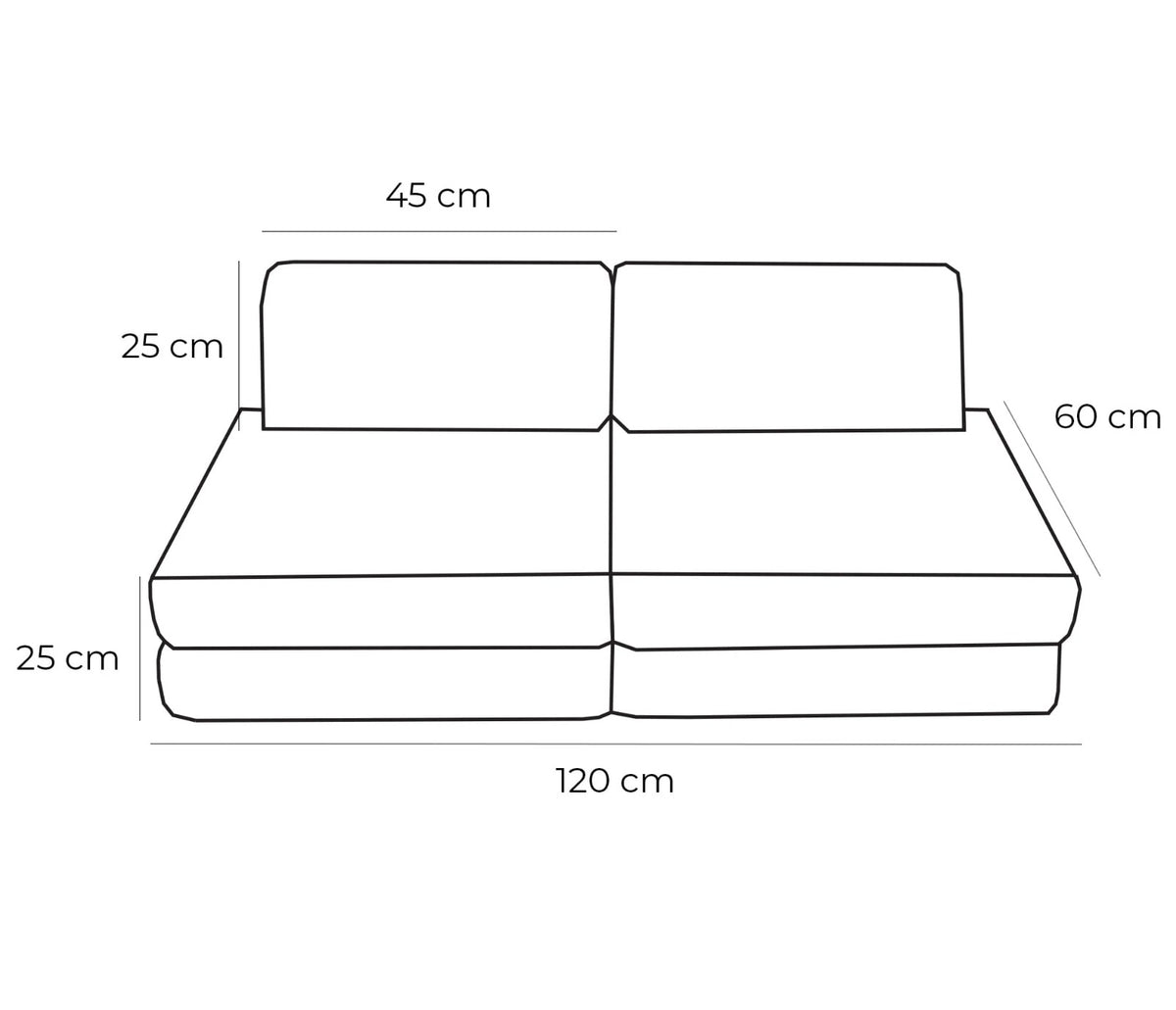 Small Modular Sofa for Kids - Tangle Lagoon Blue