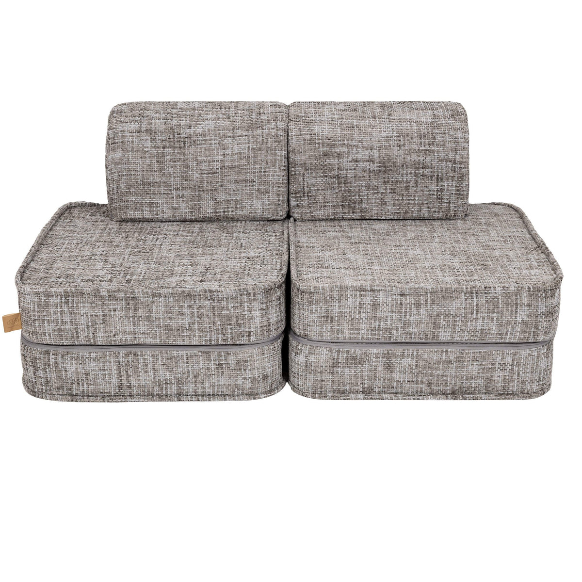 MeowBaby Tangle speelbank Moon Grijs 120 cm modulaire kinderbank met zachte losse speelelementen