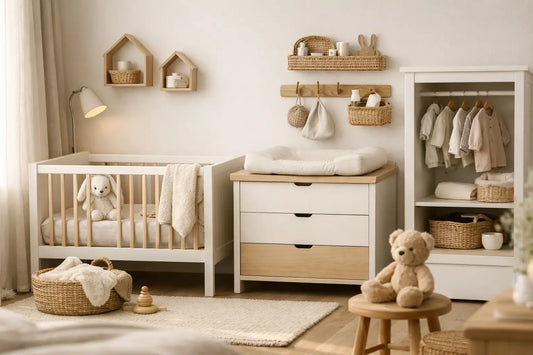 Voorbeeld compacte babykamer met slimme keuzes