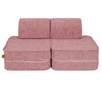 MeowBaby modulaire kindersofa Tangle Bubblegum Pink met losse speelelementen voor kinderen