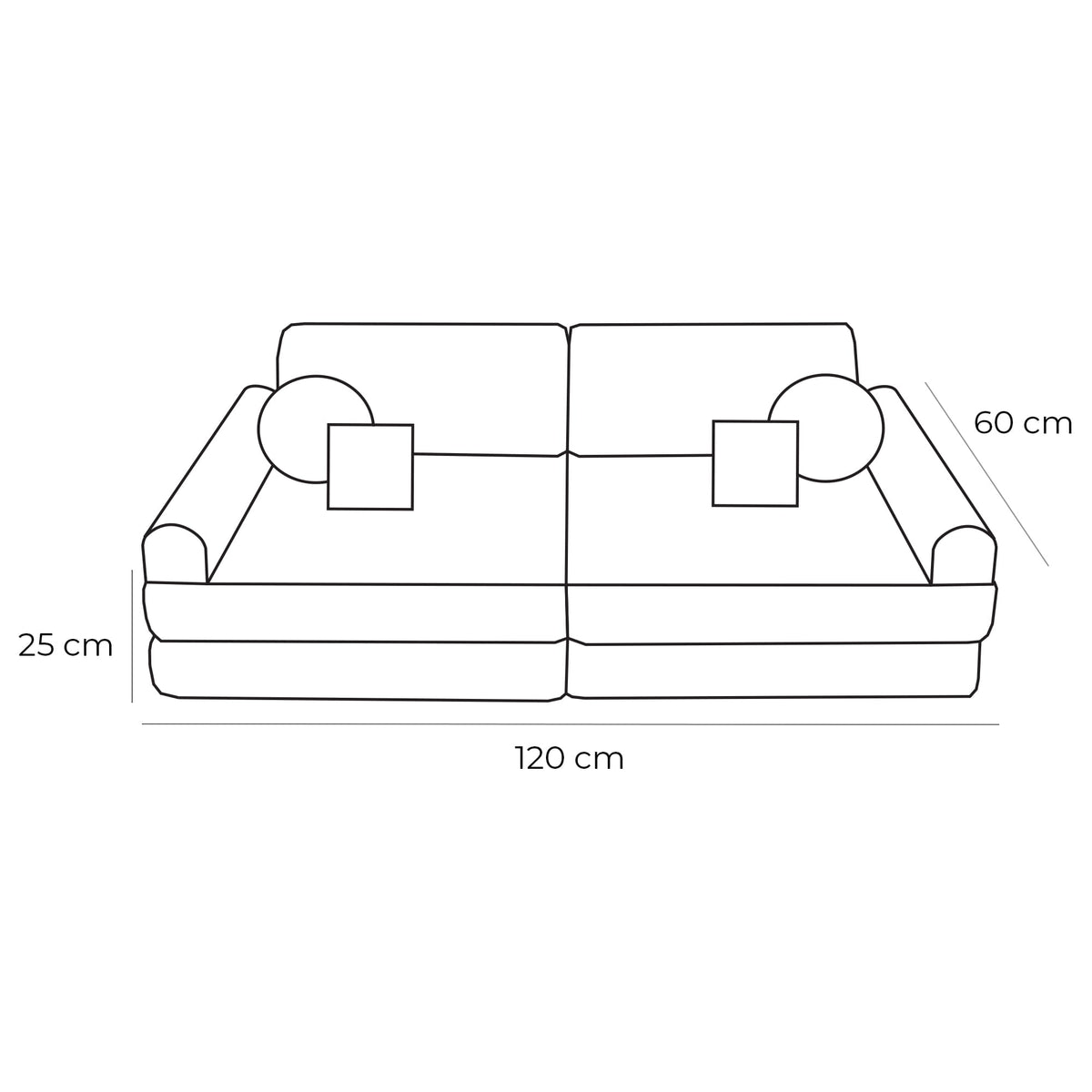 Medium Modular Sofa for Kids - Slimcord Taupe