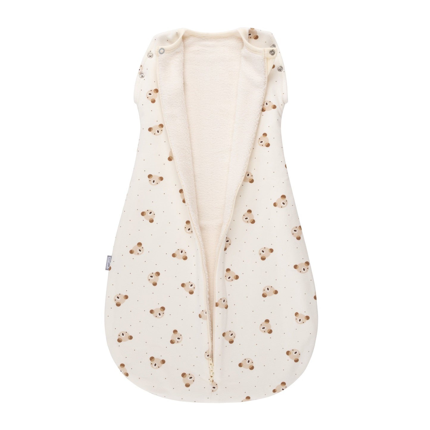 Beige witte 2-in-1 inbakerslaapzak 2.5 TOG voor baby's van 0 tot 6 maanden