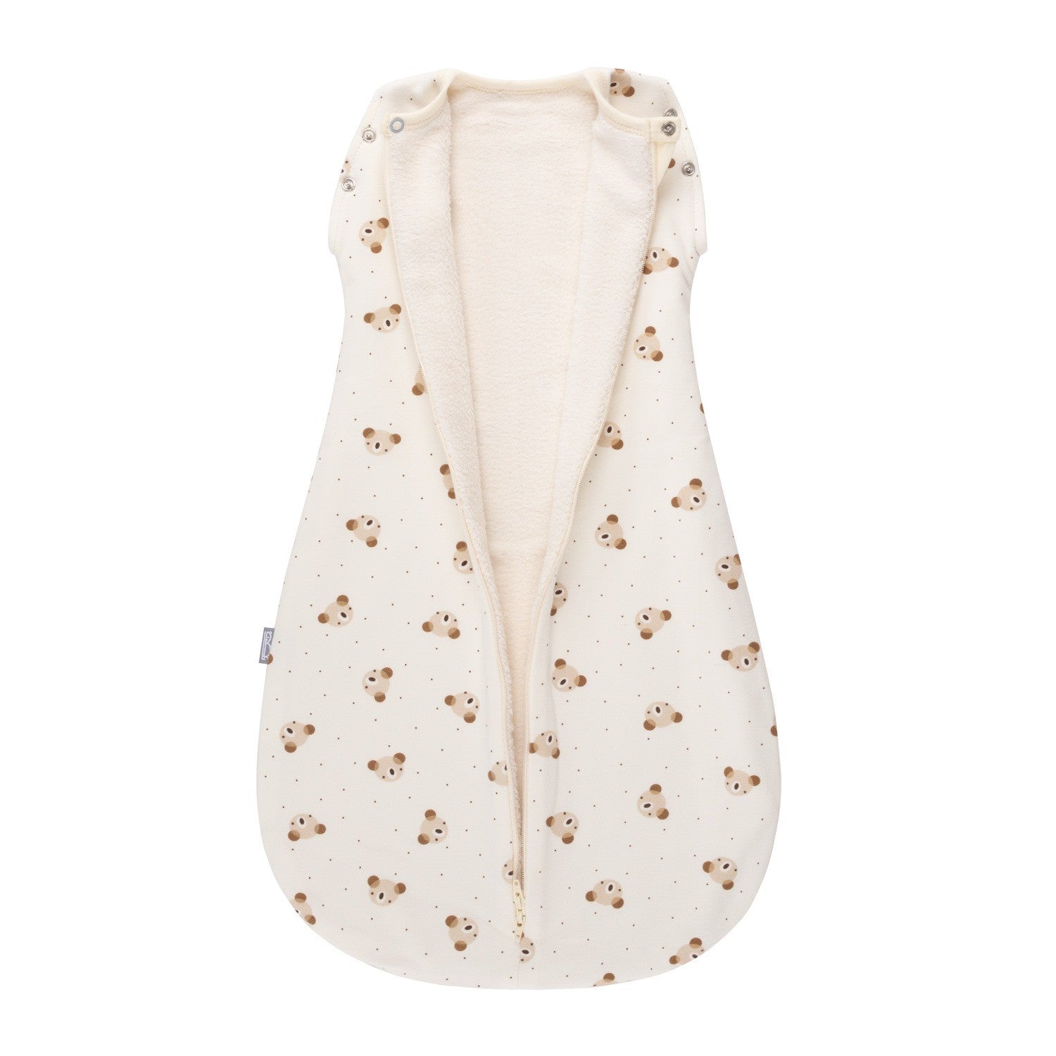 Beige witte 2-in-1 inbakerslaapzak 2.5 TOG voor baby's van 0 tot 6 maanden