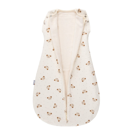 Beige witte 2-in-1 inbakerslaapzak 2.5 TOG voor baby's van 0 tot 6 maanden