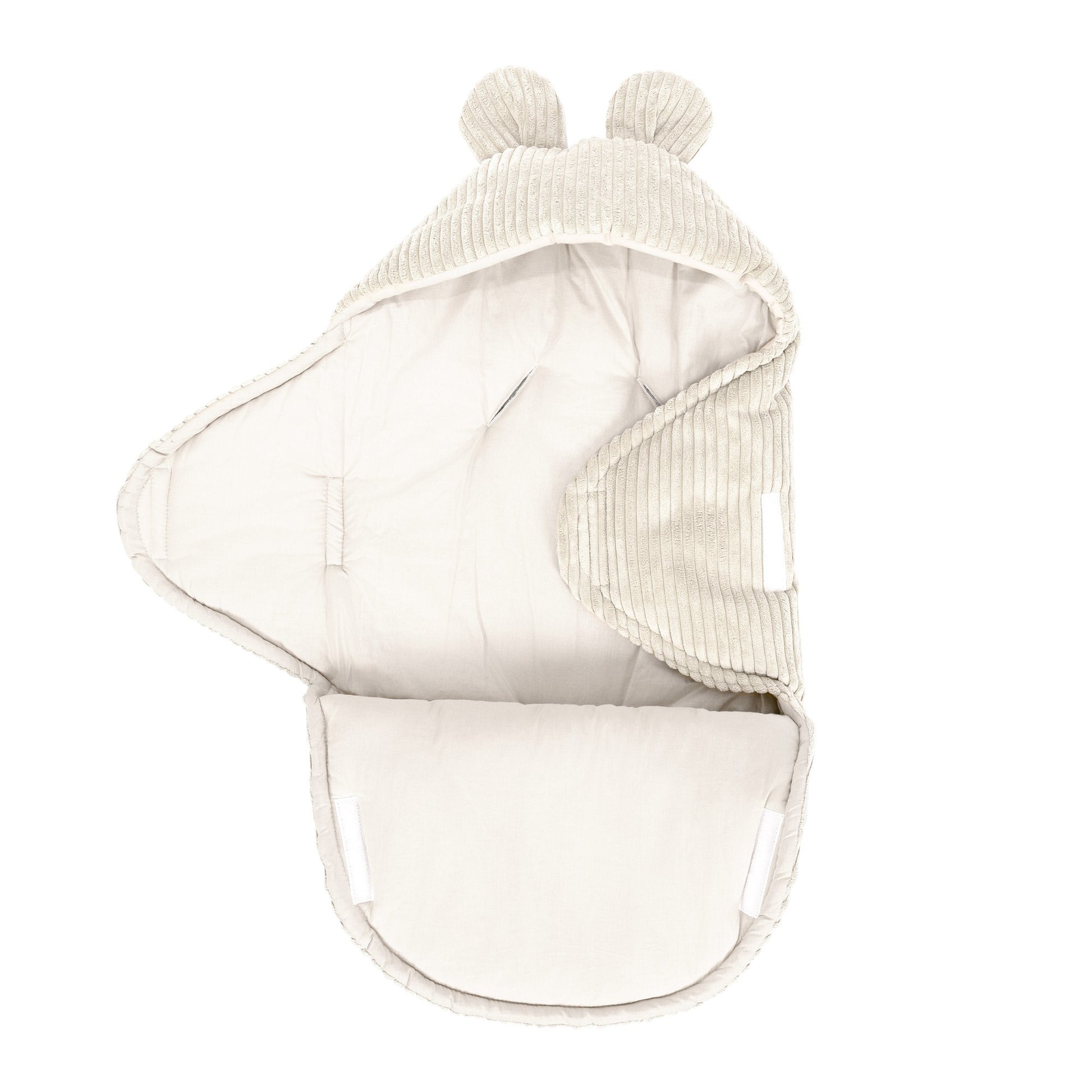 Baby Swaddle with Bear Ears – Ecru