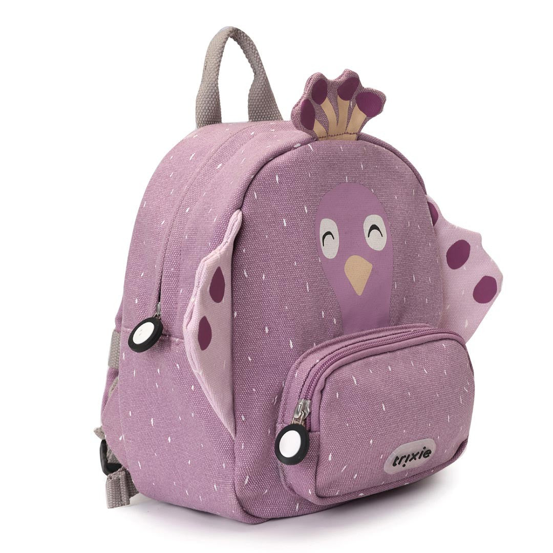 Trixie Baby kinderrugzak Mrs. Peacock van 7,5 liter met verstelbare schouderbanden en waterafstotende afwerking