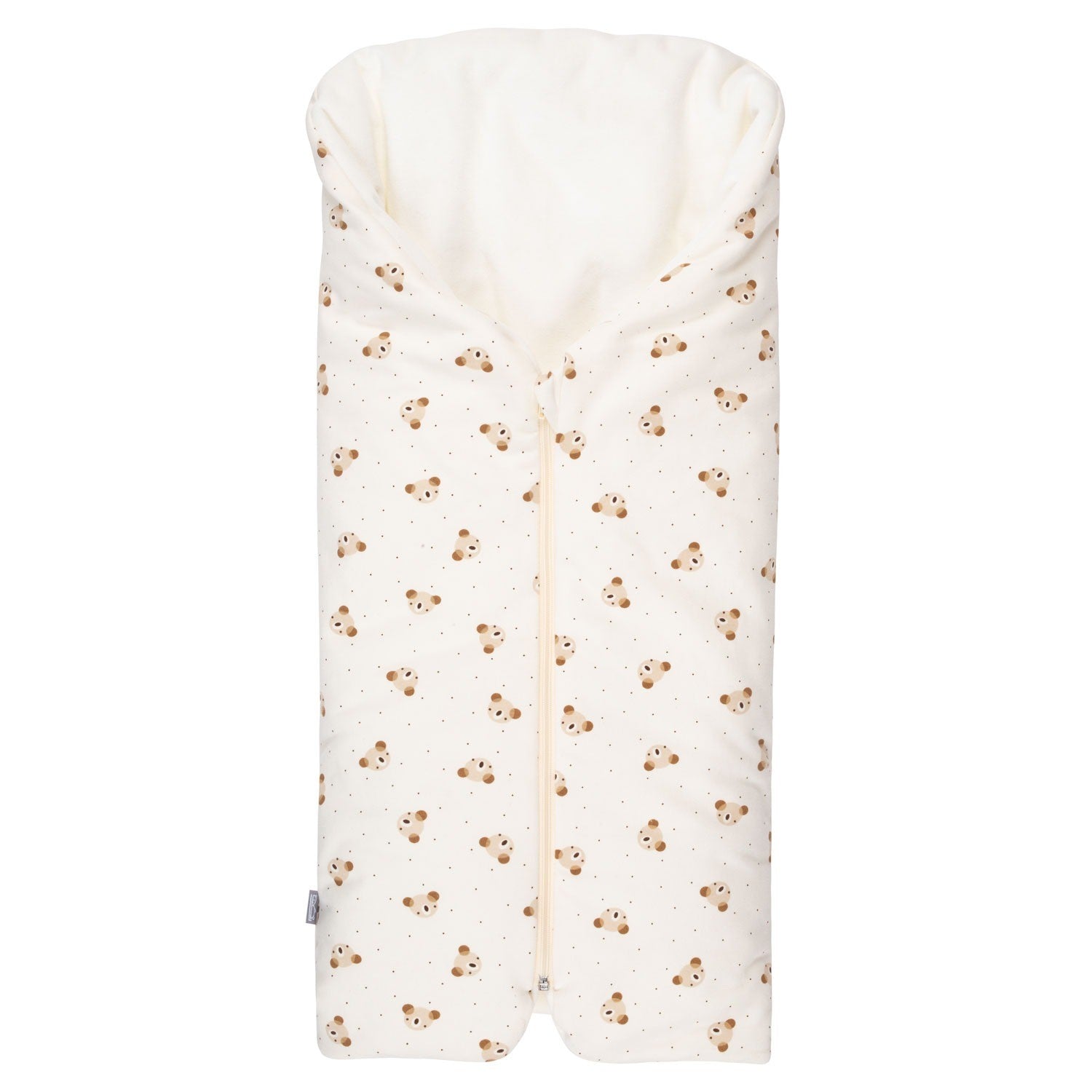 Bow Baby Sleeping Bag and Blanket – Beige / White, 0–6 Months