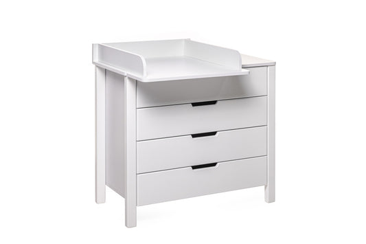 KOTTO ELIN witte commode met vier lades en afneembaar verschoonblad voor de babykamer