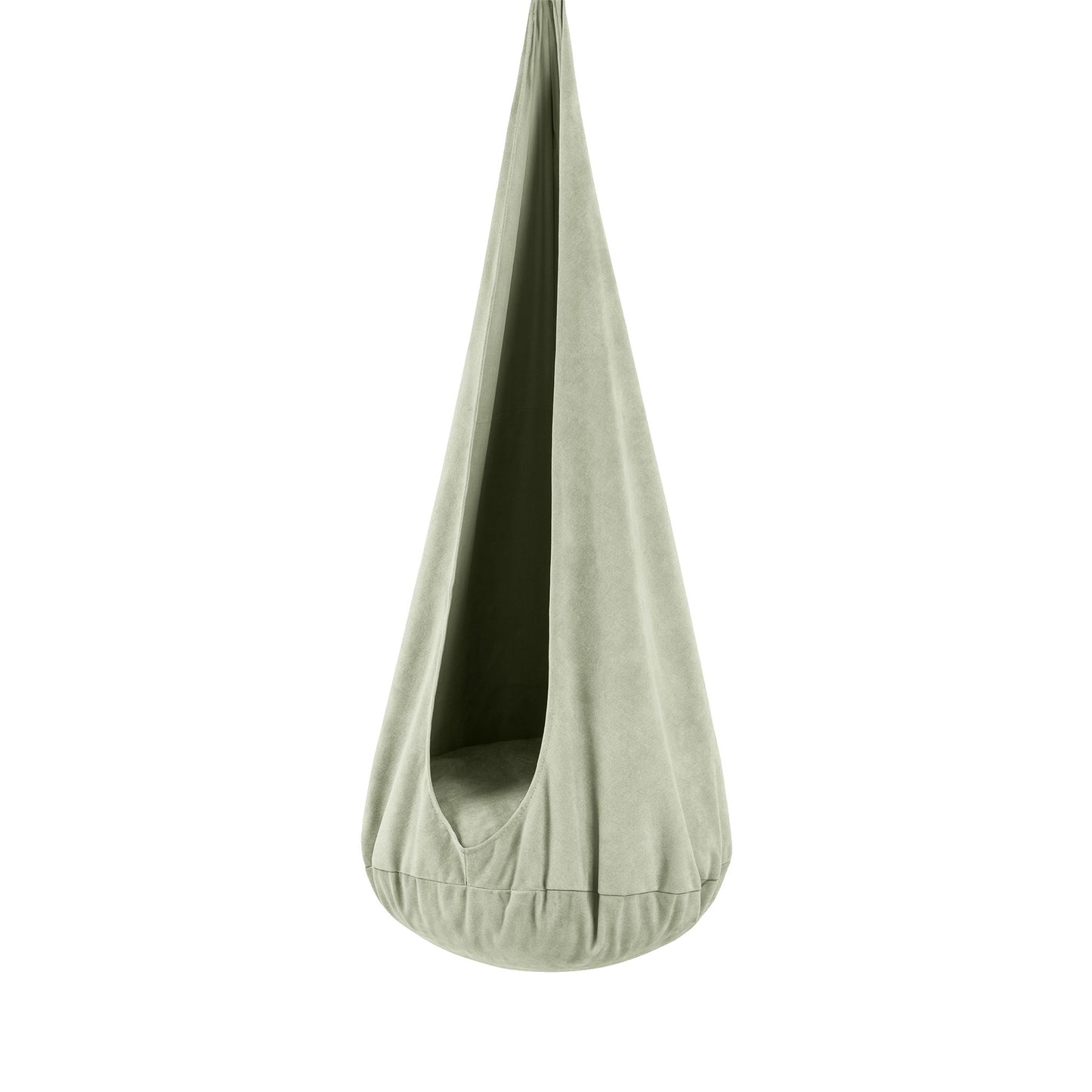 Bees & Blooms Cocoon Swing kinder hangstoel in Sage Meadow Green corduroy met rond zitkussen