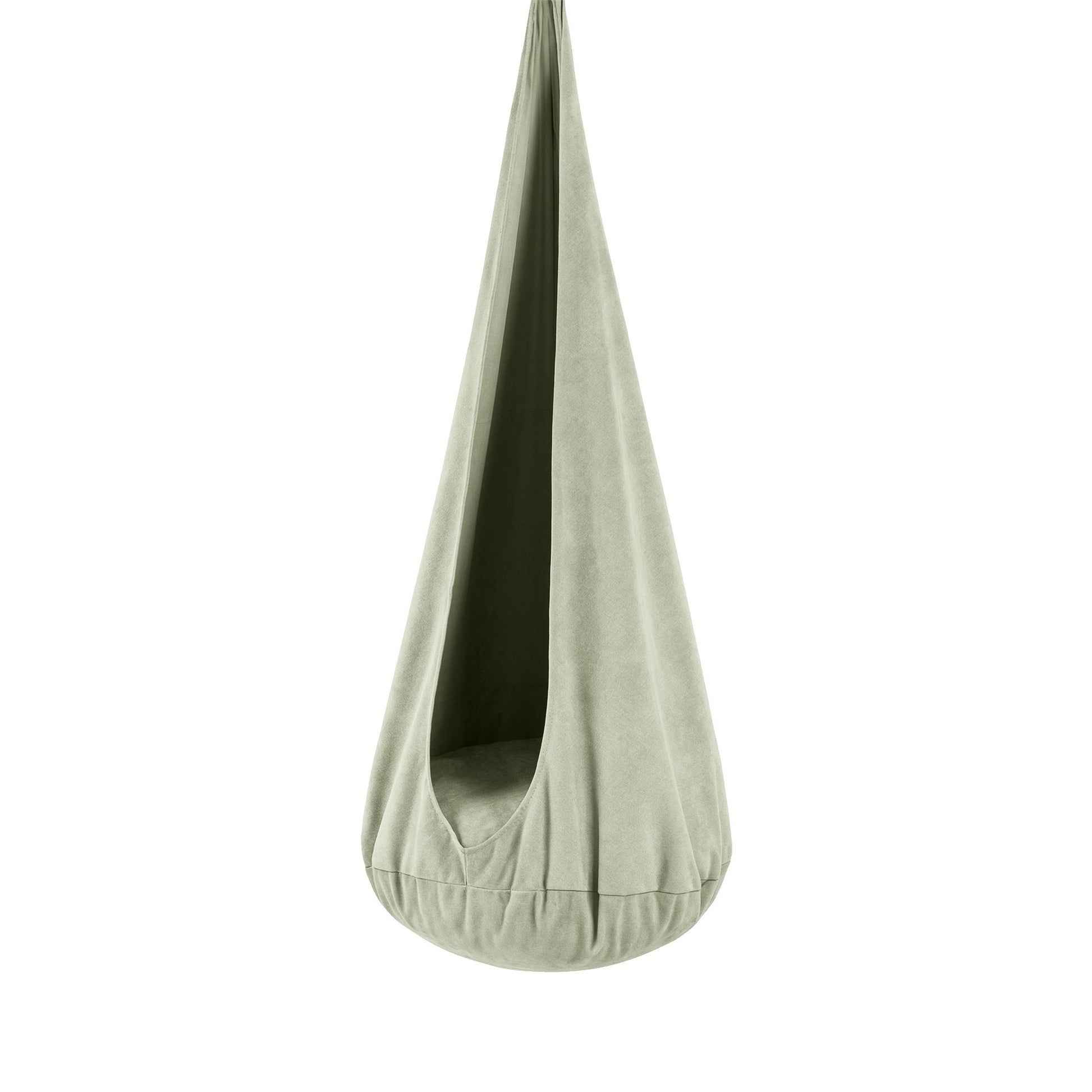 Bees & Blooms Cocoon Swing kinder hangstoel in Sage Meadow Green corduroy met rond zitkussen