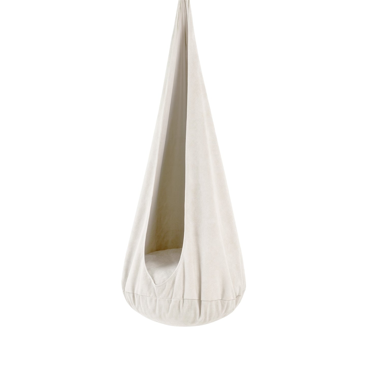 Bees & Blooms Cocoon Swing kinder hangstoel in Cotton Cloud White corduroy met rond zitkussen
