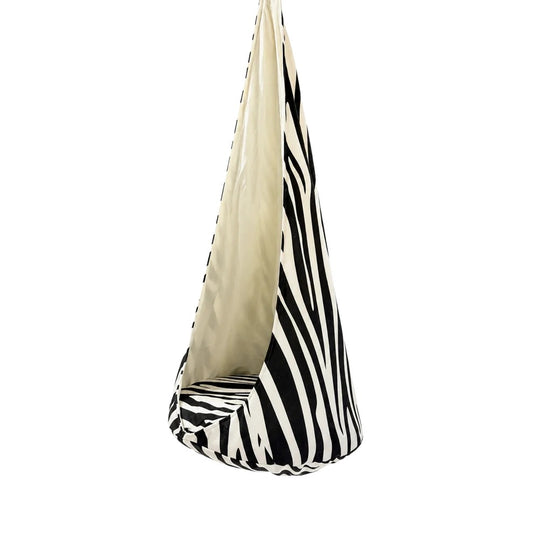 Bees & Blooms Cocoon Swing Zebra kinderhangstoel met zebraprint en rond zitkussen van 72 cm