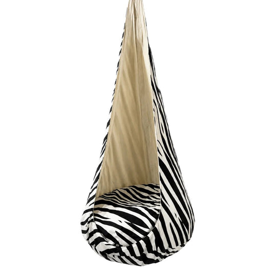 Bees & Blooms Cocoon Swing Zebra XXL kinderhangstoel met zebraprint en zacht zitkussen