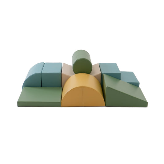 IGLU Soft Play 8 Foam Block Set Pastel Turquoise Adventurer zachte klim- en speelset met 8 foam speelblokken