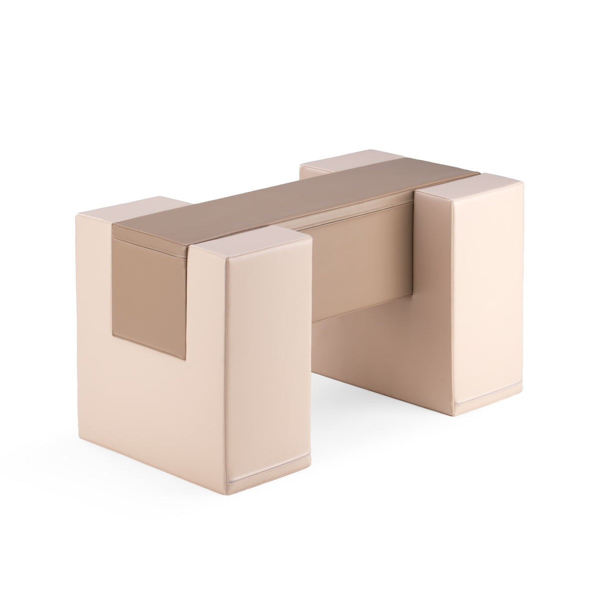 IGLU Balance Bridge Soft Play Set Beige en Grey Beige met verhoogde zachte brug en losse modulaire speelelementen