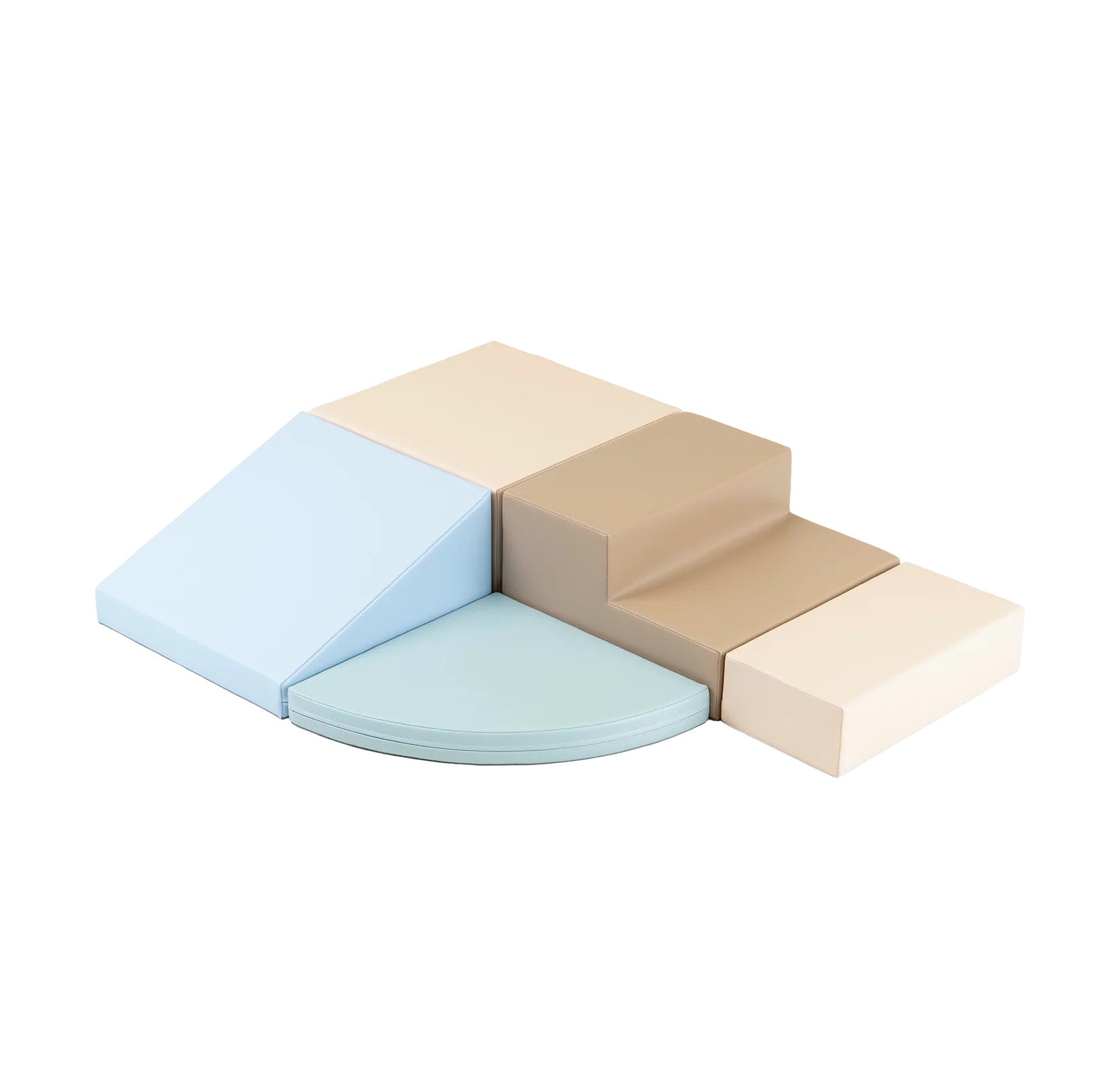 IGLU Corner Climber Earth Pastel met vijf zachte foam klim- en speelelementen in aardse pasteltinten