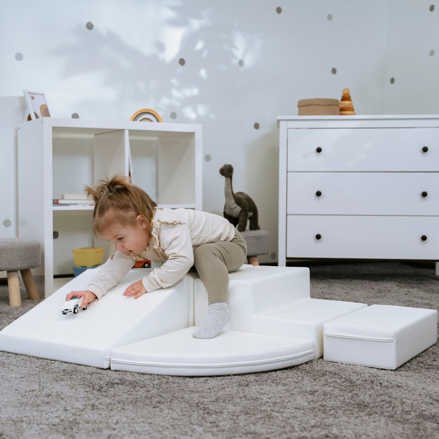 Soft Play 5 Foam Block Set - White Corner Climber