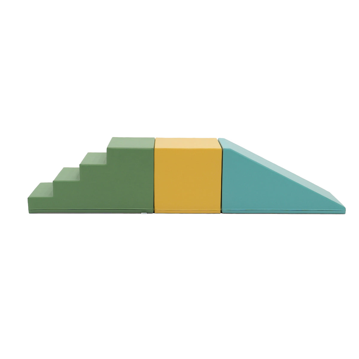IGLU Corner Gym Soft Play Set Neutral Pastel met zachte klimelementen, glijhelling en grote kubus