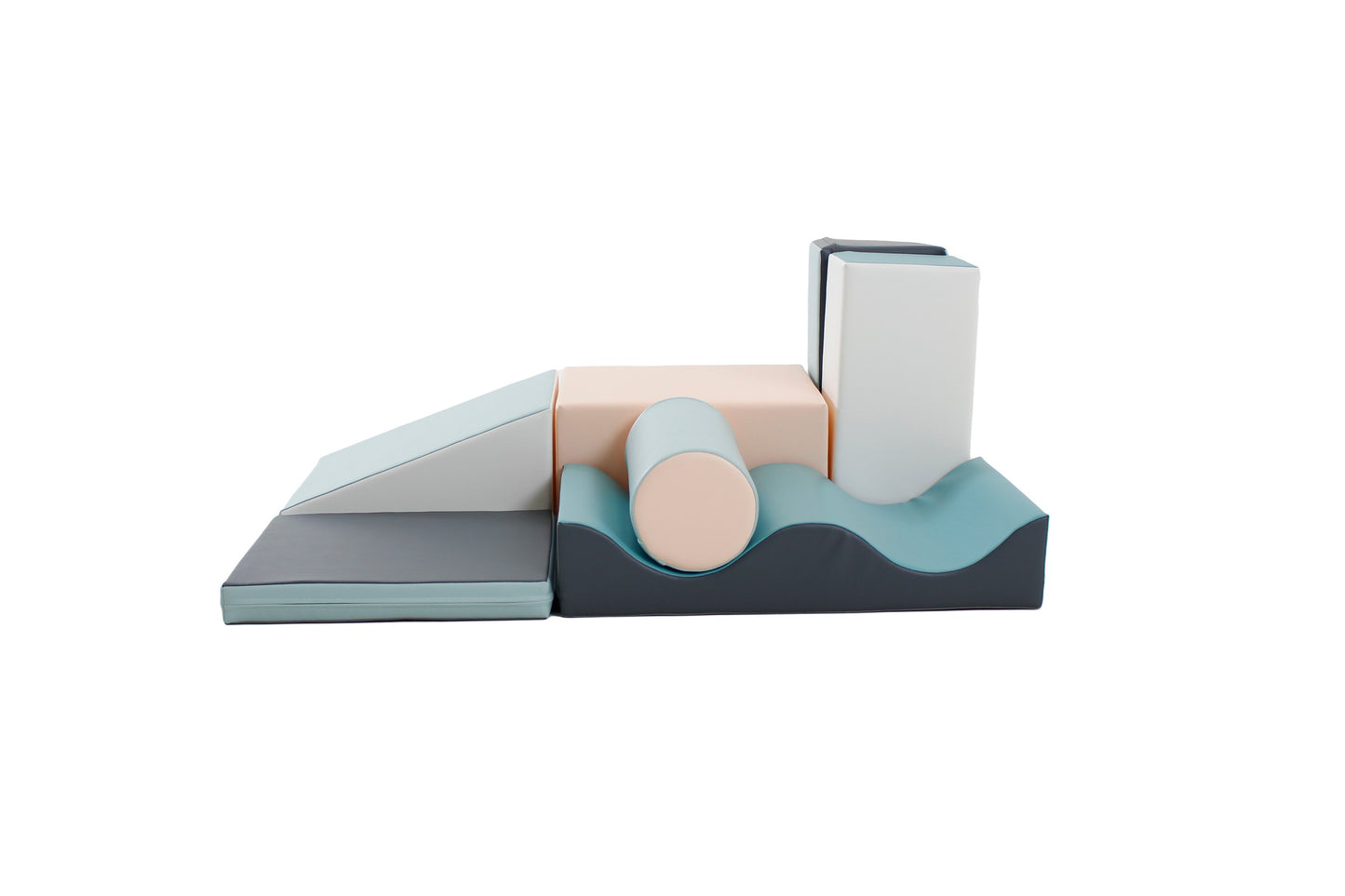 IGLU Soft Play 7 Foam Block Set Light Pastel Discoverer zachte klim- en speelset met 7 foam speelblokken voor kinderen