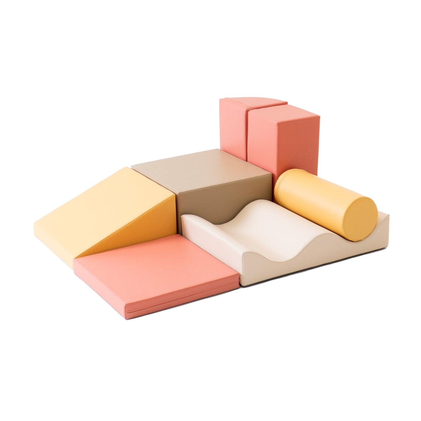 IGLU Soft Play 7 Foam Block Set Pastel Pink Discoverer zachte klim- en speelset met 7 foam speelblokken voor kinderen