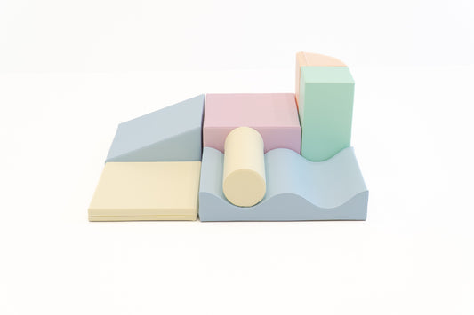 IGLU Discoverer Soft Play Set Pastel Ice Cream met modulaire vlakke, schuine en gebogen foamvormen