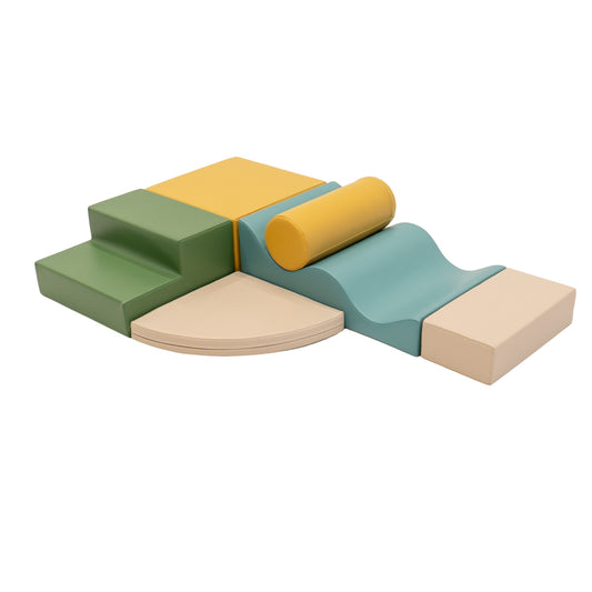 IGLU Soft Play 6 Foam Block Set Pastel Turquoise Explorer zachte klim- en speelset met foam speelblokken