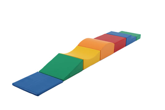 IGLU Soft Play 7 Foam Block Set Multicolor Little Crawler zachte baby klim- en speelset met kleurrijke foam speelblokken voor kruipen en motorische ontwikkeling