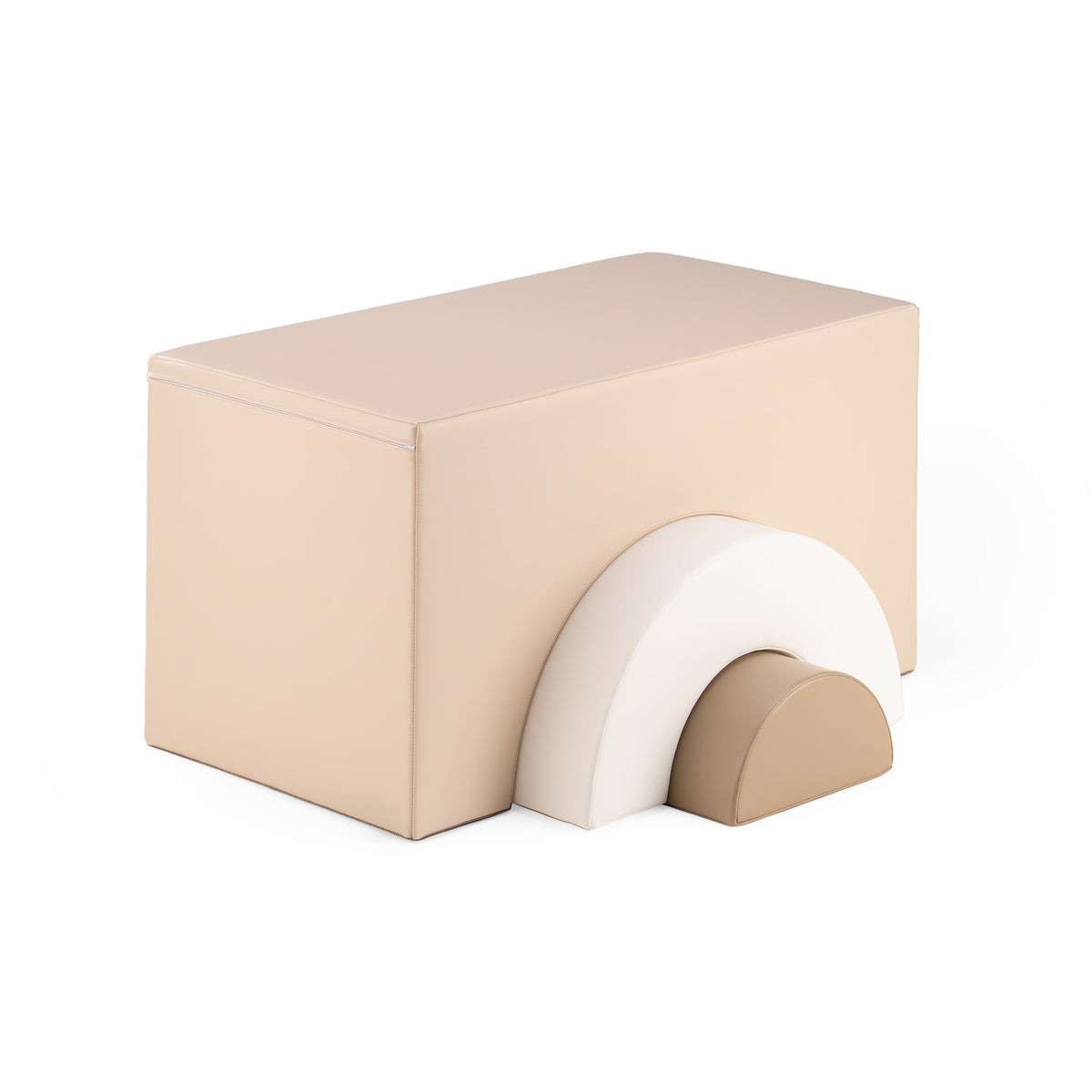 IGLU Rainbow Bridge Soft Play Set Beige, White en Grey Beige met gebogen stapelbare speelelementen voor bruggen en tunnels