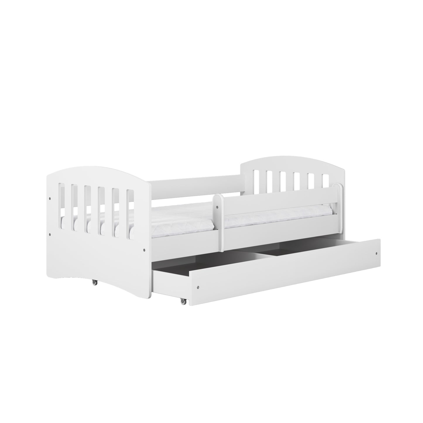 Kocot Kids Classic kinderbed wit met uitschuifbare opberglade