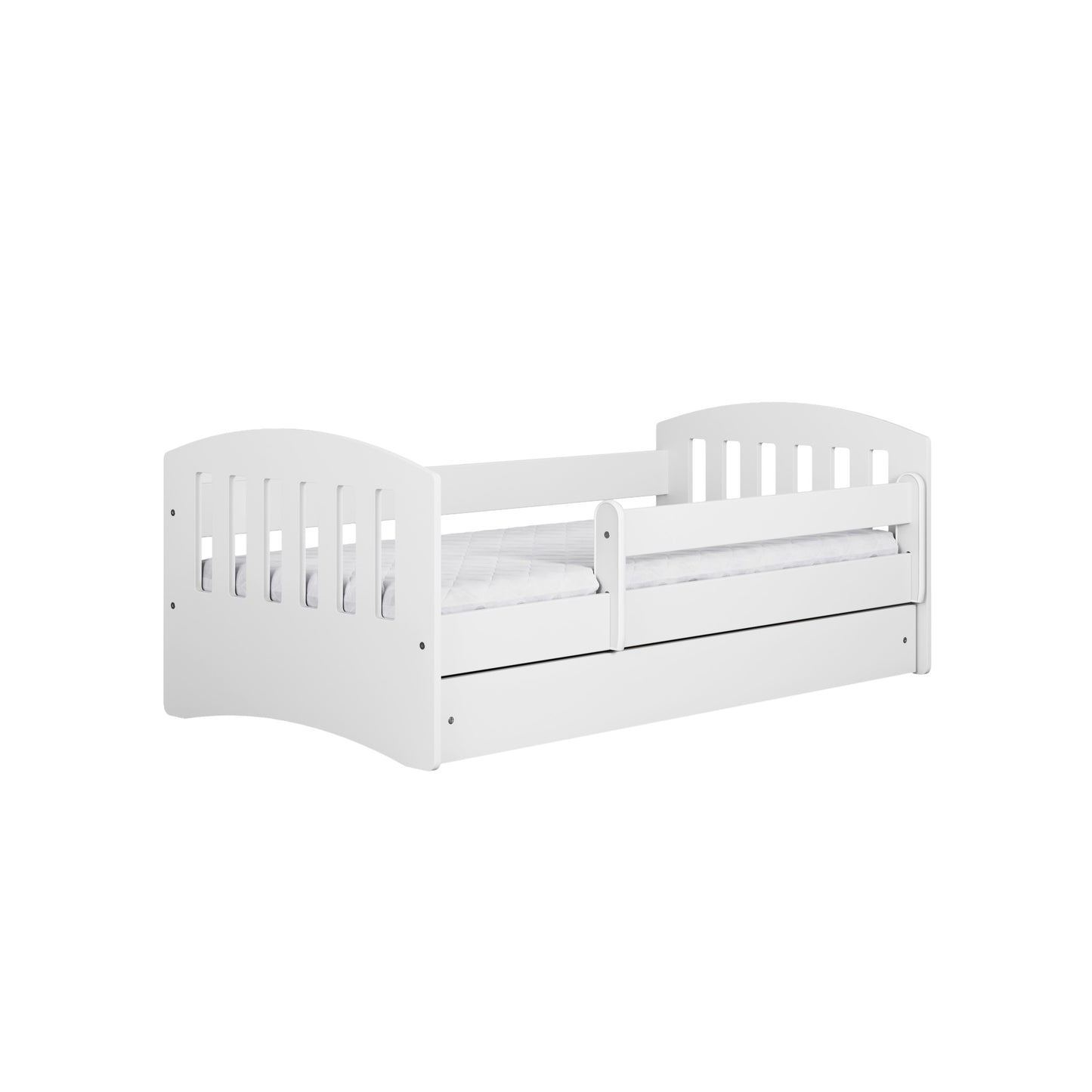 Kocot Kids Classic kinderbed wit met uitvalbeveiliging zijaanzicht