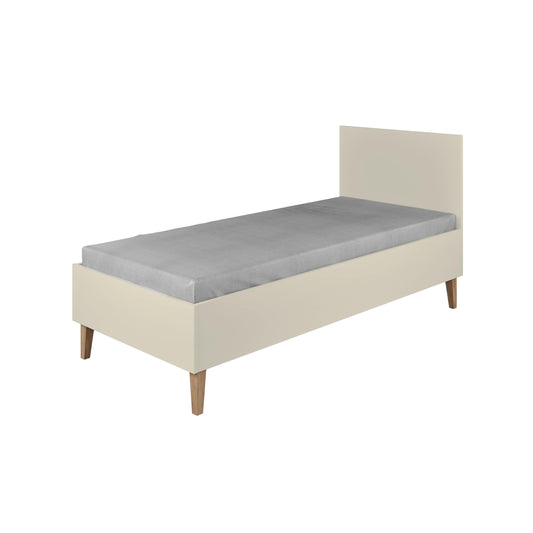 Kocot Kids Kubi kinderbed beige 180x80 met Scandinavisch design en eikenhouten poten