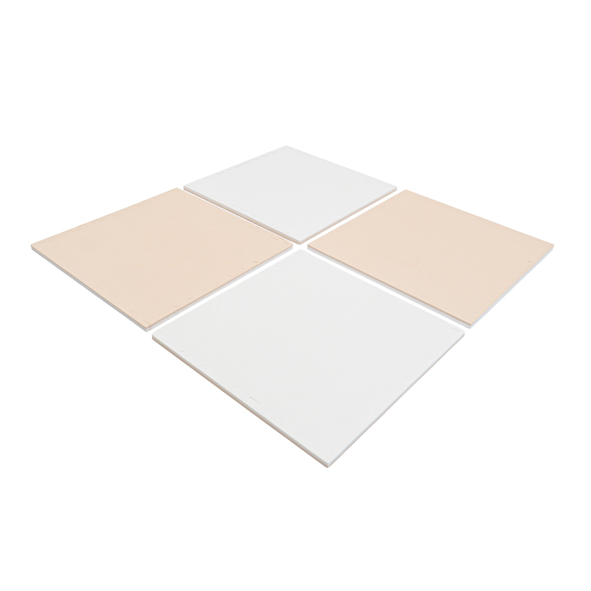 IGLU grote foam puzzelmat beige wit zachte EVA speelmat 180 x 180 cm voor kinderen