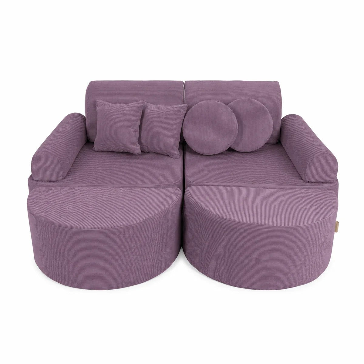 MeowBaby Medium Speelbank Slimcord Lavender Plus met zachte modulaire elementen en extra kussens