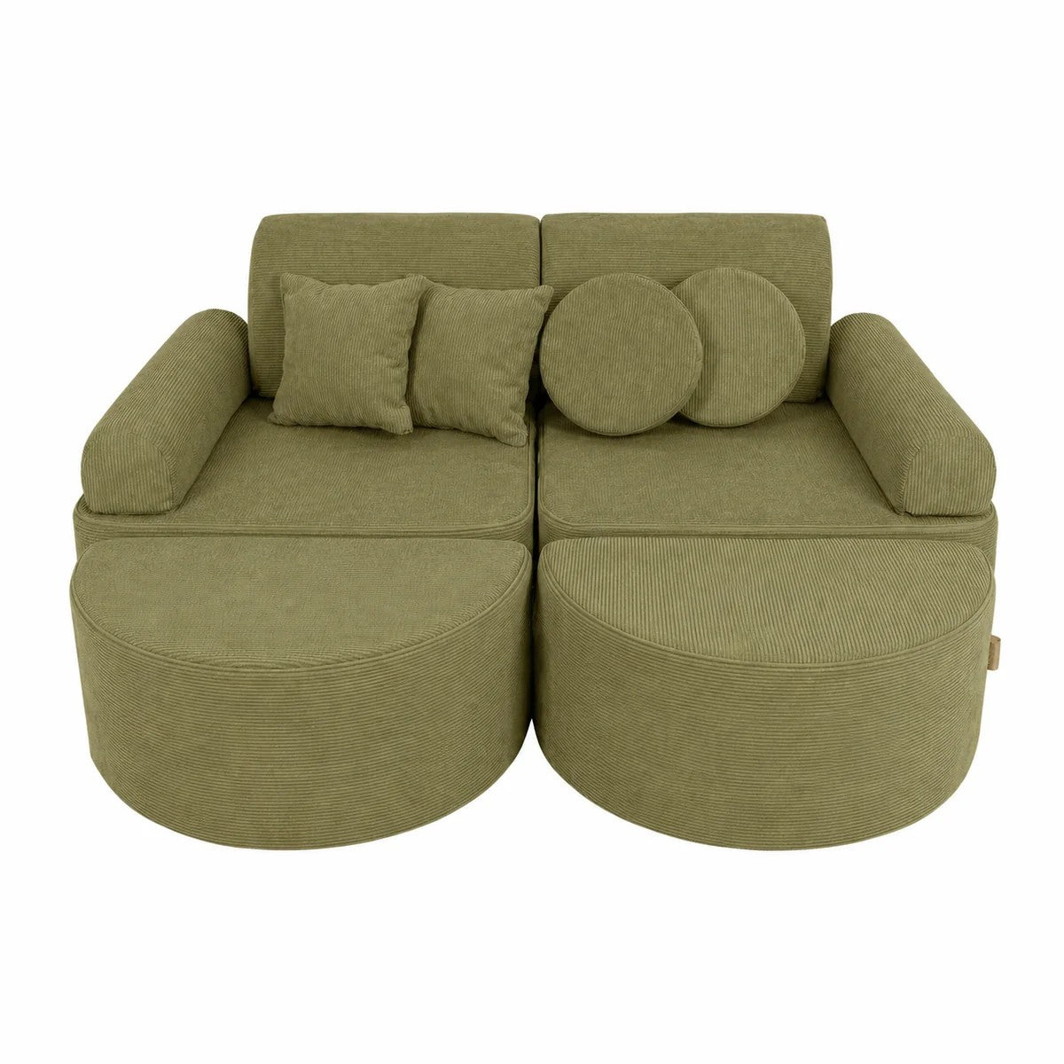 MeowBaby Medium Speelbank Slimcord Lime Plus met zachte modulaire elementen en extra kussens