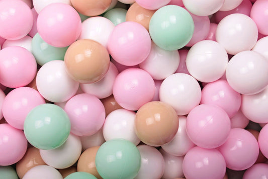 MeowBaby Ballen voor Ballenbak 200 stuks in beige, mint, wit en pastelroze